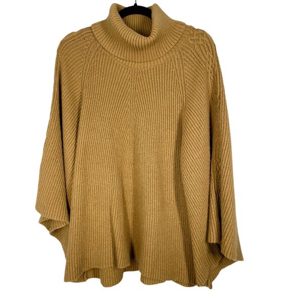 Anthropologie, fits like Large, Camel Brown Sweater, Celtic Knit Sleeve, Relaxed - Picture 1 of 7